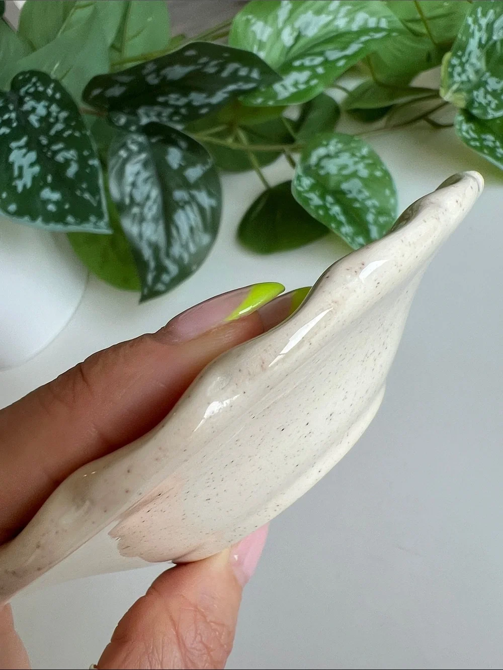 Vintage Speckled Floral Ceramic Trinket Jewelry Dish Decor